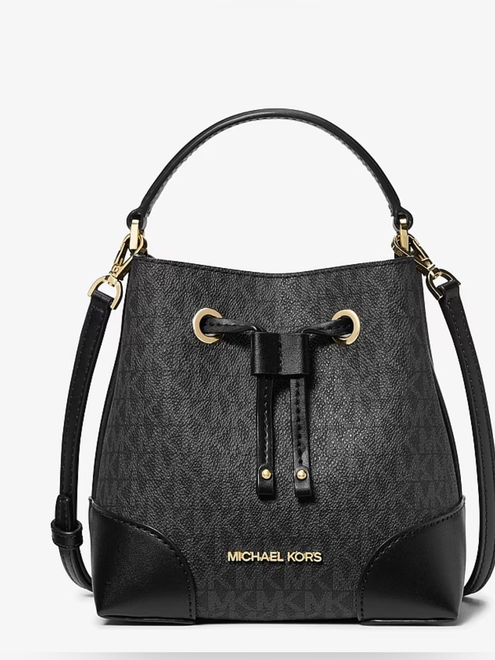 MICHAEL KORS MERCER SMALL LOGO BUCKET BAG